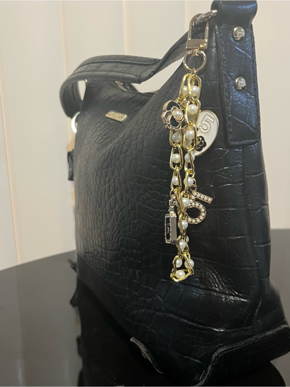 Kate Spade  Croc-Embossed Leather Shoulder Bag - Picture 2 of 9